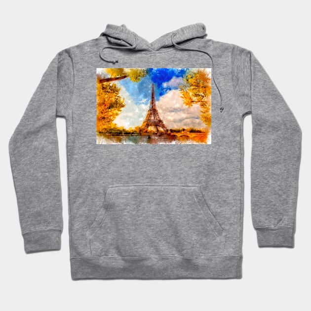 Autumn in Paris / I Love France / Watercolor Great Souvenir Hoodie by Naumovski